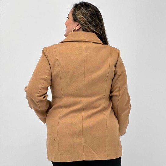 Casaco City Lady Médio Plus Size Botão Feminino