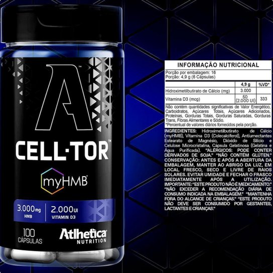 Cell Tor My HMB 3000mg 100 Capsulas Atlhetica Nutrition