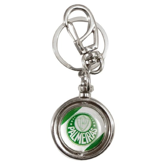 Chaveiro Palmeiras Escudo Giratório - Prata