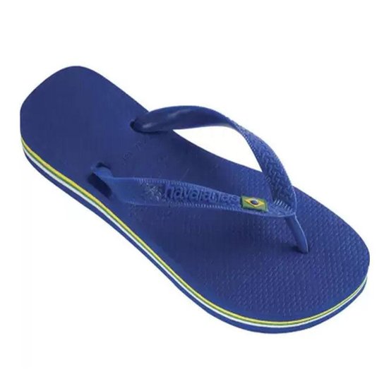 Chinelo Havaianas Masculino Bandeira Brasil Azul Naval-Azul-35/36