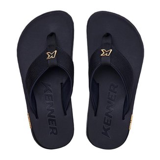 CHINELO KENNER SANDALIA  KIVAH PRETO E DOURADO ORIGINAL