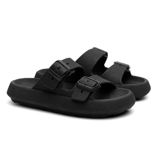 Chinelo Papete Nuvem Feminino/Masculino Slide Tira Dupla Fivela Casual