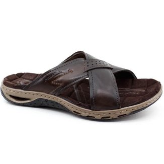 Chinelo Pegada Couro Masculino