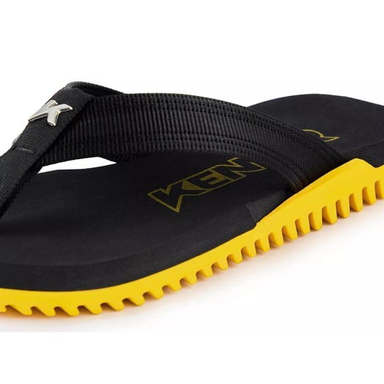 Chinelo Sandália Kenner Nk6 Pro Preto Amarelo Gold Original