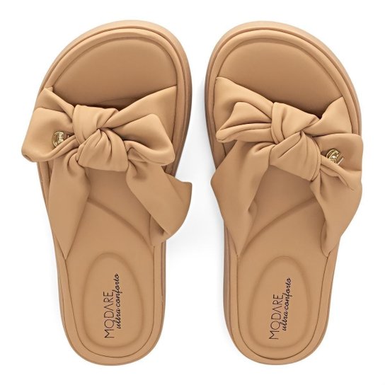 Chinelo Slide Feminino Modare Napa Microfuros Caramelo