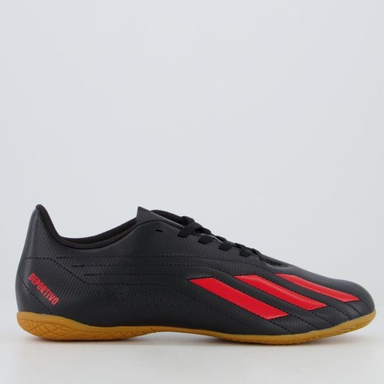 Chuteira Adidas Deportivo II IN Futsal Preta e Vermelha