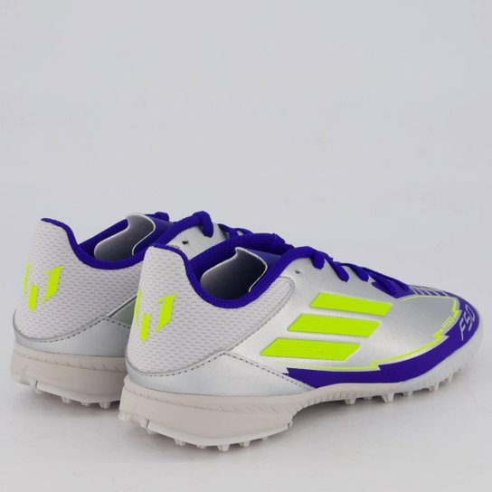Chuteira Adidas F50 League Messi Society Juvenil Prata e Azul