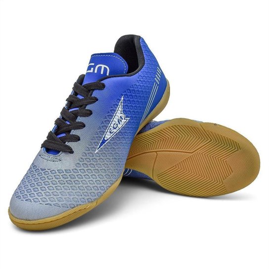 Chuteira EGM Masculina Bravo Indor ( Salao ) Azul e Branca