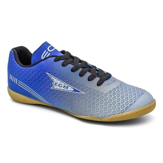 Chuteira EGM Masculina Bravo Indor ( Salao ) Azul e Branca