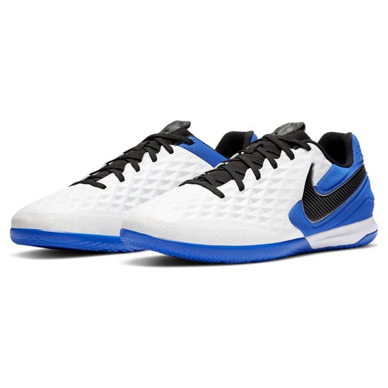 Chuteira Futsal Nike Tiempo Legend 8 React Pro IC - Branco+Preto