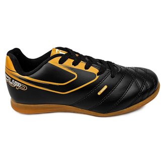 Chuteira Futsal Topper Cup VIII Infantil Preto Conforto