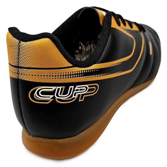 Chuteira Futsal Topper Cup VIII Infantil Preto Conforto