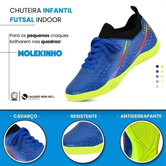Chuteira Molekinho Azul/Amarelo Neon- 40386