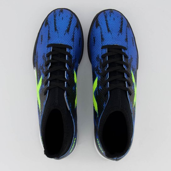 Chuteira Oxn Fusion Grip 3 Neo Society Preta e Azul