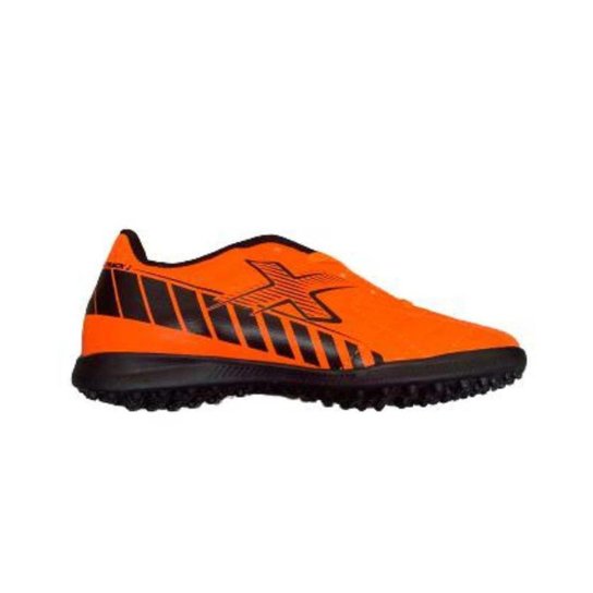 Chuteira OXN Track 2 Society PVC Pro Infantil - Laranja/Preto