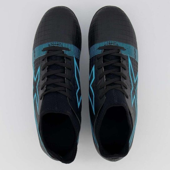 Chuteira Oxn Velox 4 Neo Campo Preta e Azul