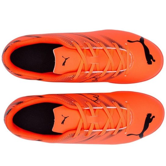 CHUTEIRA PUMA FUTSAL ATTACANTO IT INFANTIL LARANJA E PRETO 34