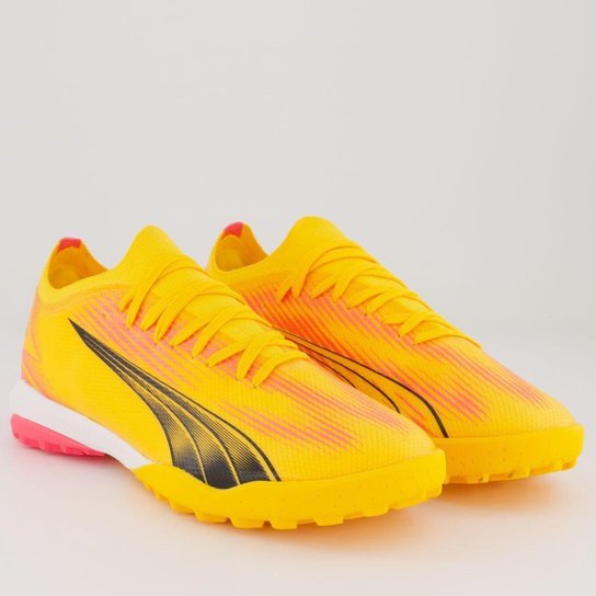 Chuteira Puma Ultra Match TT BDP Society Laranja Neon