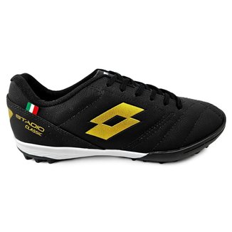 Chuteira Society Lotto Stadio Classic Preto Indoor Conforto