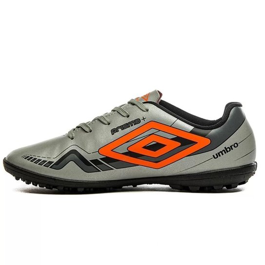 Chuteira Society Umbro Prisma Masculina - Cinza e Laranja