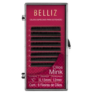 Cílios para Alongamento Belliz - Mink C 015 12mm 1 Un