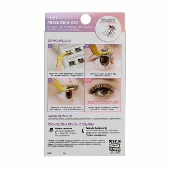 Cílios Postiços ImPRESS Press-on Falsies Mini Refil - Ousado Wispy 1Un