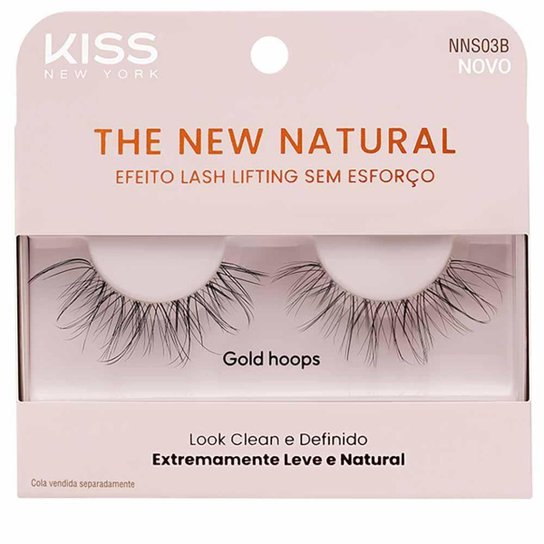 Cílios Postiços Kiss New York The New Natural Gold Hoops 1 par