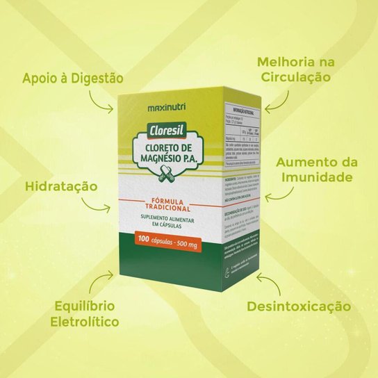 Cloresil Cloreto Magnésio P.A 500mg 100 Cápsulas