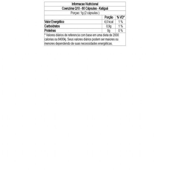 Coenzima Q10 - 60 Cápsulas - Katiguá