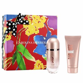 Coffret Carolina Herrera 212 VIP Rose Kit Perfume Feminino EDP + Creme Corporal Kit