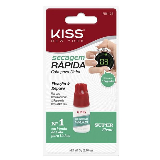 Cola Secagem Rápida First Kiss - Cola de Unha 3g