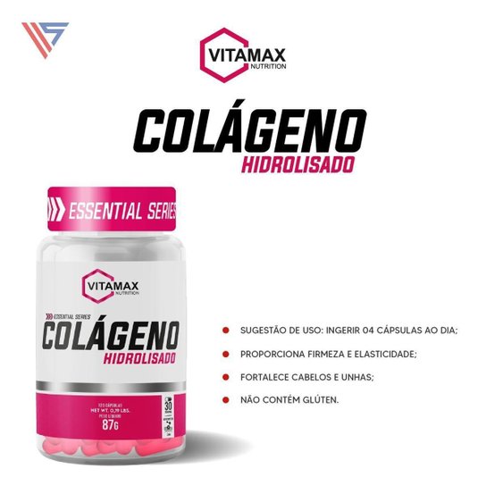 Colágeno Hidrolisado 120 Cápsulas Vitamax Nutrition