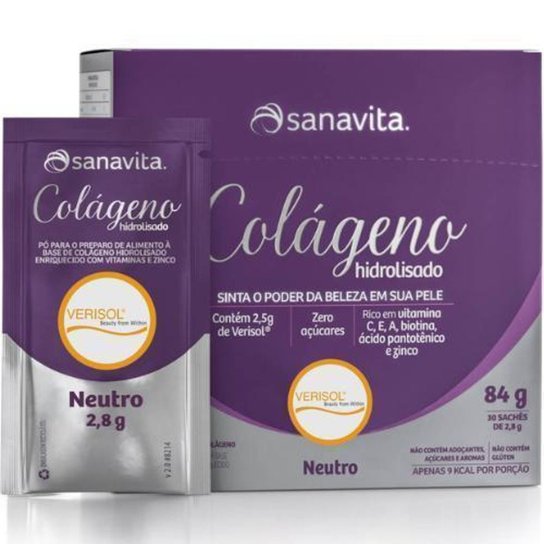 Colágeno Hidrolisado Verisol Sanavita Kit 3x 90 Sachês Pele, Cabelos e Unhas