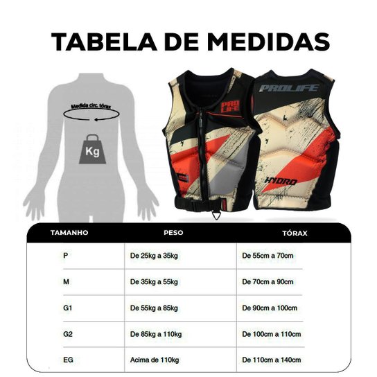 Colete Salva Vidas Slim Hydro Citrus Prolife Jet Wake Lancha