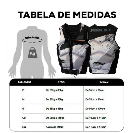 Colete Salva Vidas Slim Hydro Citrus Prolife Jet Wake Lancha