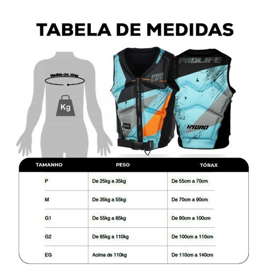 Colete Salva Vidas Slim Hydro Citrus Prolife Jet Wake Lancha
