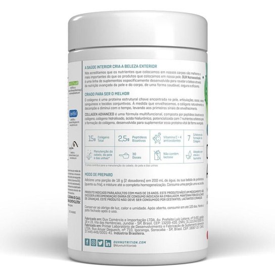 COLLAGEN ADVANCED - POTE 540G Maçã- Pote 540g