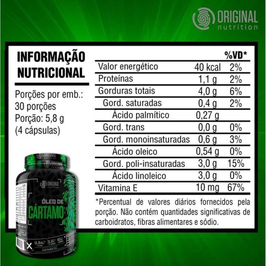 Combo 3x Óleo de Cártamo 120 Cáps - Original Nutrition