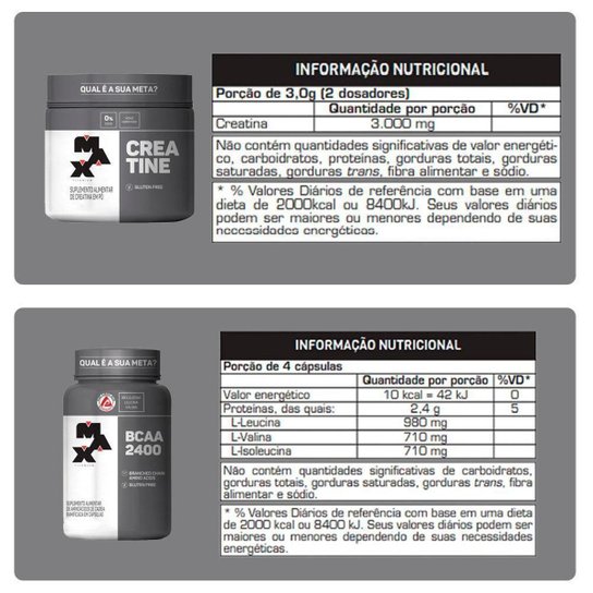 Combo Max Titanium Whey 900g Creatina 100g BCAA 60c Coqueteleira