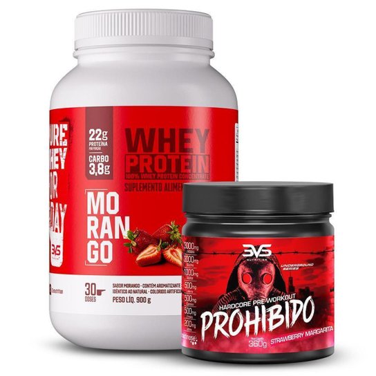 Combo Pré Treino Prohibido 360g + Whey Protein 100% Concentrado 900g