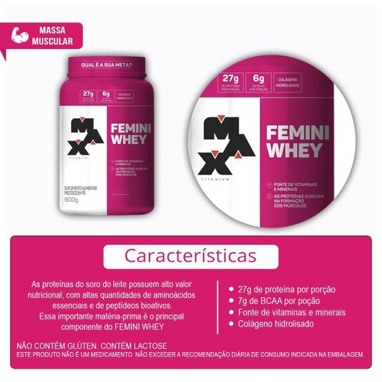 Combo Whey Feminino 900 Gr, Creatina 300g, BCAA 100c e Coqueteleira