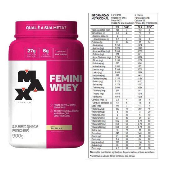 Combo Whey Feminino 900 Gr, Creatina 300g e Coqueteleira