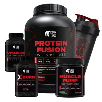 Combo Whey Isolate + Pré Treino + Termogênico + Vit + Shaker