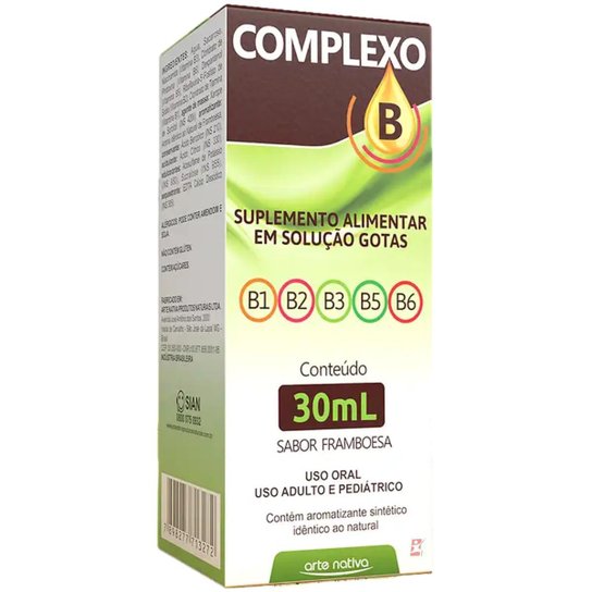 COMPLEXO B EM GOTAS COM 5 VITAMINAS 30ML – ARTE NATIVA