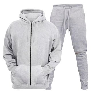 Conjunto Blusa Moletom Aberta Com Zíper E Calça Moletom Plus Size