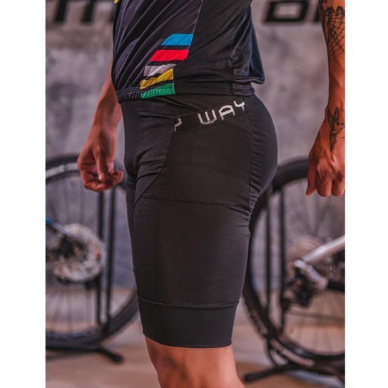 Conjunto Camisa Ciclismo Masculina Manga Longa PRO Bermuda de Espuma - Brasil Points - GG