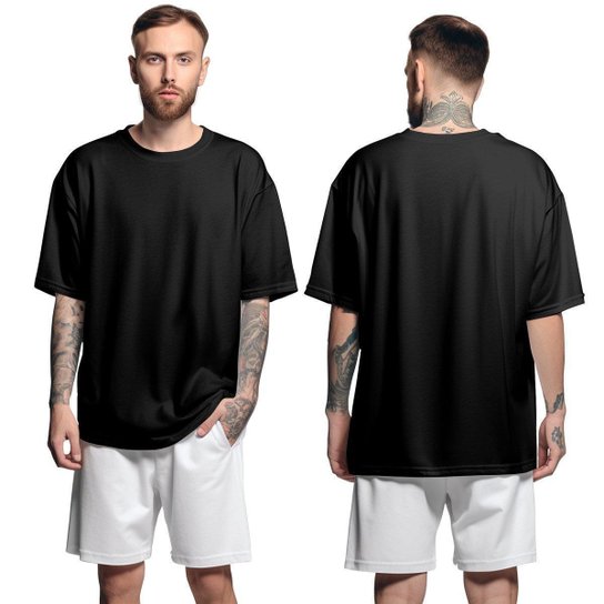Conjunto Camiseta Oversized Streetwear e Short Bermuda Linho Casual Masculino Basico Praia