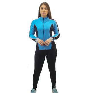 Conjunto Ciclismo Feminino DA Modas – Camiseta Manga Longa com Proteção UV + Calça Acolchoada