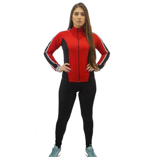 Conjunto Ciclismo Feminino DA Modas – Camiseta Manga Longa com Proteção UV + Calça Acolchoada