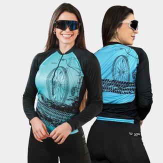 Conjunto Ciclismo Feminino de Inverno - Camisa Manga Longa + Calça de Gel